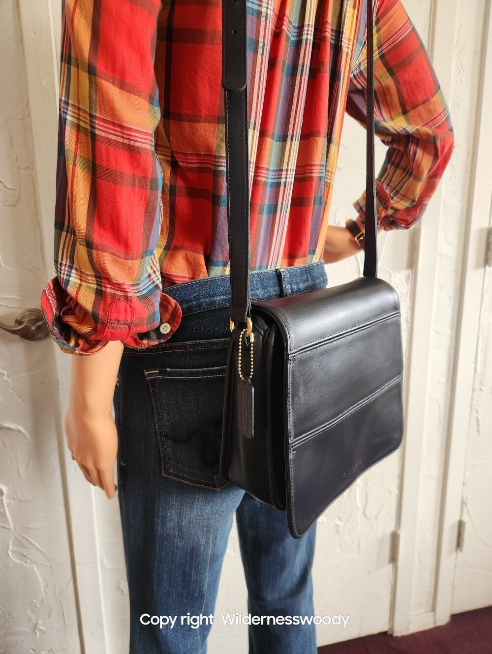 Coach Tribeca, 1997 Flap Bag, Navy Blue -  "Blavy" # 9092